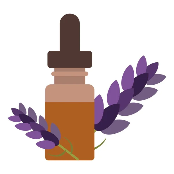 Lavender Essential Oil Flat Clipart Vector Illustration —  Vetores de Stock