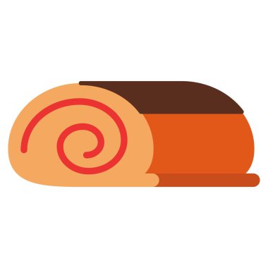 rulo pasta düz clipart vektör çizimi