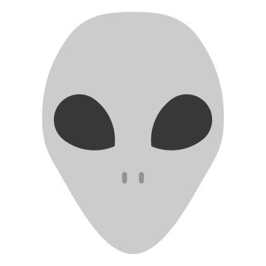 uzaylı yüzü düz clipart vektör çizimi