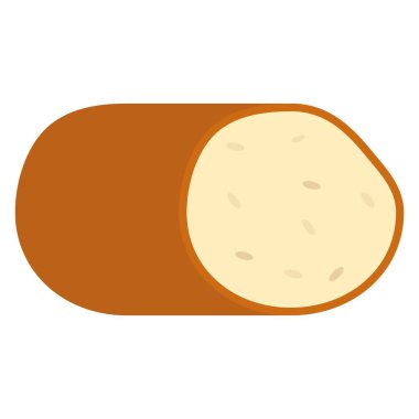 tütsülenmiş yuvarlak peynirli düz clipart vektör çizimi