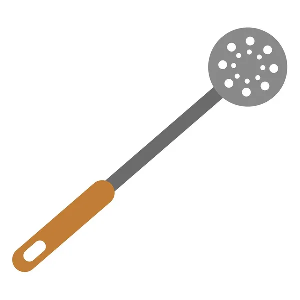Slotted Spoon Flat Clipart Vector Illustration — стоковый вектор