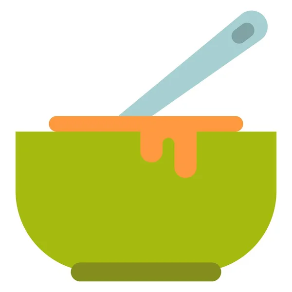 Baby Food Bowl Flat Clipart Vector Illustration —  Vetores de Stock