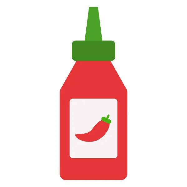 Hot Sauce Flat Clipart Vector Illustration — Stockvektor