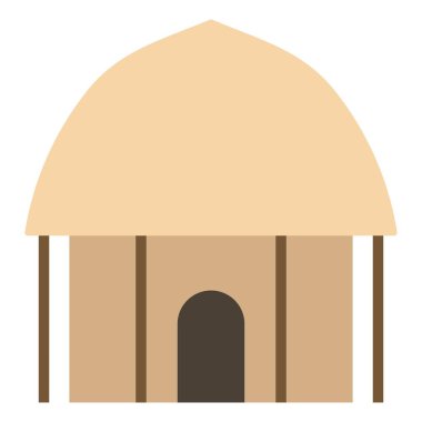 Afrikalı kulübe düz clipart vektör illüstrasyonu