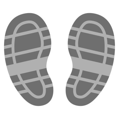 Çizme ayak izleri düz clipart vektör çizimi