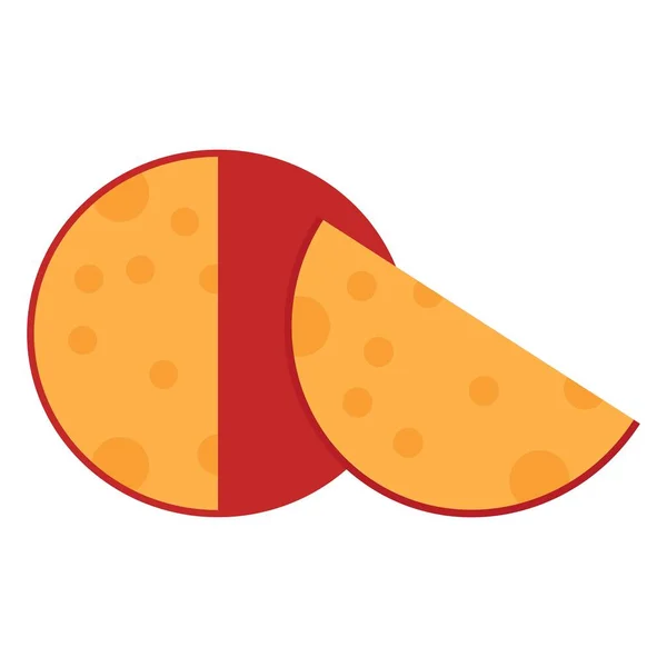 Red Wax Cheese Flat Clipart Vector Illustration — Stockvektor