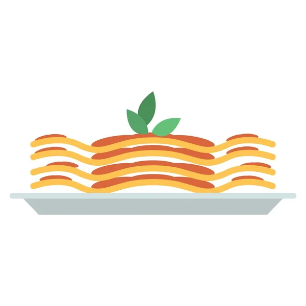 Lasagna Flat Clipart Vector Illustration — Vetor de Stock