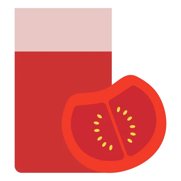 Tomato Juice Flat Clipart Vector Illustration — стоковый вектор