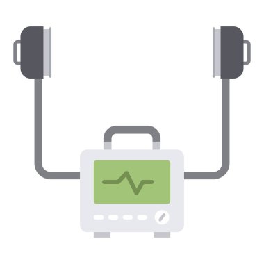 kalp defibrilatörü düz clipart vektör çizimi