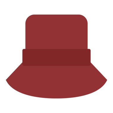kırmızı kova şapka düz clipart vektör çizimi