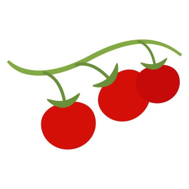kiraz domatesleri düz clipart vektör çizimi