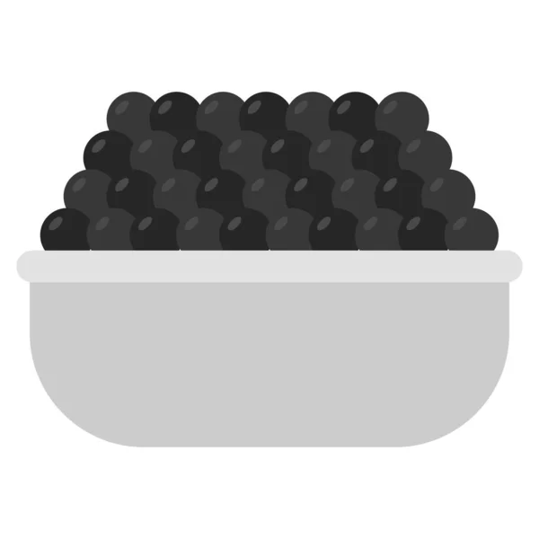 Black Caviar Flat Clipart Vector Illustration — стоковый вектор