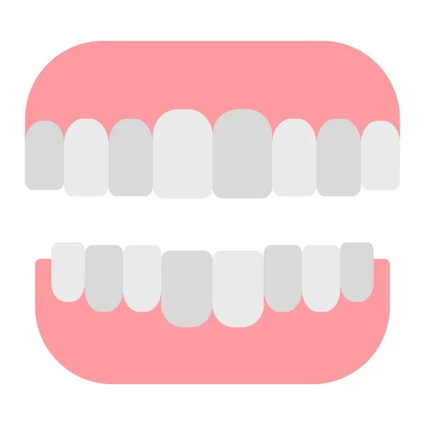 False Teeth Flat Clipart Vector Illustration — Stock Vector