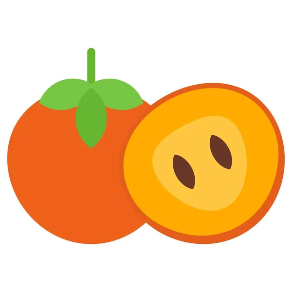 Illustration Vectorielle Clipart Plat Persimmon — Image vectorielle