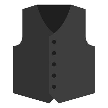 suit vest flat clipart vector illustration
