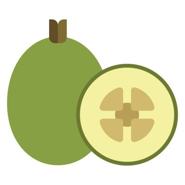 feijoa flat clipart vector illustration