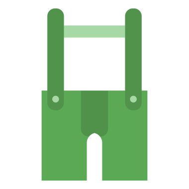 pants with suspenders flat clipart vector illustration