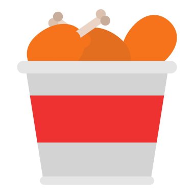 Fried chicken box flat clipart vector illustration vector