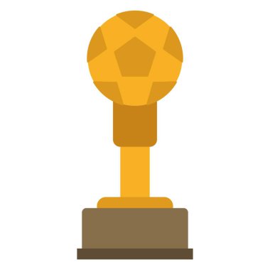 soccer winner cup flat clipart vector illustration
