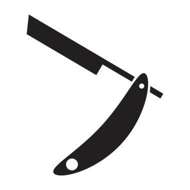 düz ustura simgesi vektör tasarım şablonu