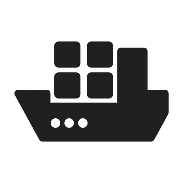 Vracht Schip Pictogram Vector Ontwerp Template — Stockvector