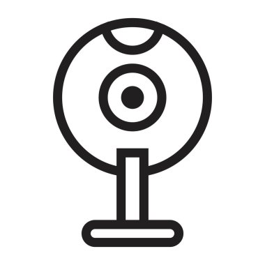 Web kamerası ikon vektör tasarım şablonu beyaz arkaplanda siyah renk izole işareti