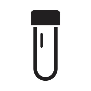 Kimyasal cam ikon vektör tasarım şablonu beyaz arkaplanda siyah renk izole işareti