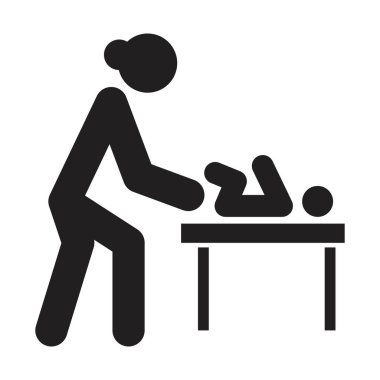 Bebek bezi ikonu tasarım şablonunu beyaz arkaplanda siyah renk izole işareti ile değiştirmek