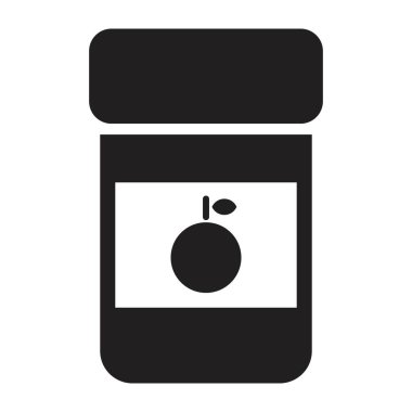 Beyaz arkaplanda siyah renkli izole edilmiş turuncu reçel vektör tasarım şablonu