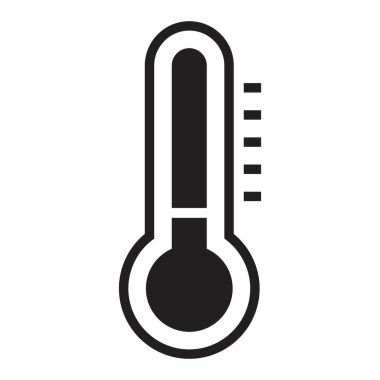 Beyaz arkaplanda siyah renk izole edilmiş termal ikon vektör tasarım şablonu