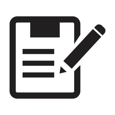 kağıt notlar simge vektör tasarım şablonu siyah renk izole işareti beyaz arkaplan üzerinde