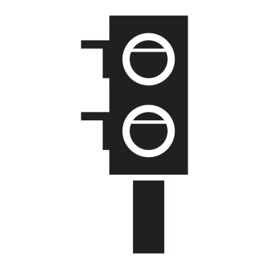 Trafik ışığı simge tasarım şablonu siyah renk izole işareti beyaz arkaplan üzerinde