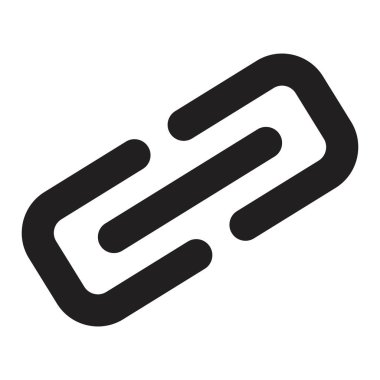 beyaz arkaplanda siyah renk izole işareti ile bağlantı simgesi tasarım şablonu