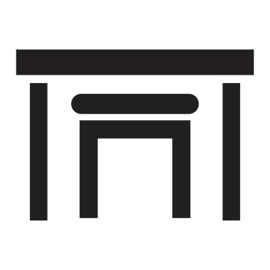 Masa tablosu ikon tasarım şablonu beyaz arkaplanda siyah renk izole işareti ile