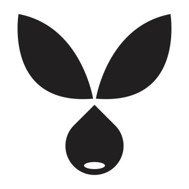 Ekoloji yaprak ikonu vektör tasarım şablonu beyaz arkaplanda siyah renk izole işareti