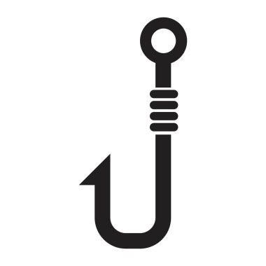 balıkçı kancası vektör tasarım şablonu siyah renk izole işareti beyaz arkaplan üzerinde