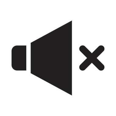 Beyaz arkaplanda siyah renk izole işareti ile konuşmacı simgesi tasarım şablonu