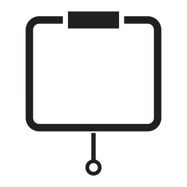 Beyaz arkaplanda siyah renkli izole edilmiş işaret ile beyaz pano ikon vektör tasarım şablonu