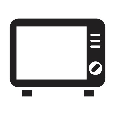 Beyaz arkaplanda siyah renkli izole edilmiş işaret ile mikrodalga ikon vektör tasarım şablonu