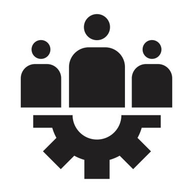 Dişli geliştirme simgesi vektör tasarım şablonu beyaz arkaplanda siyah renk izole işareti ile