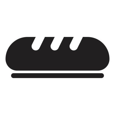 ekmek simgesi tasarım şablonu beyaz arkaplanda siyah renk izole işareti