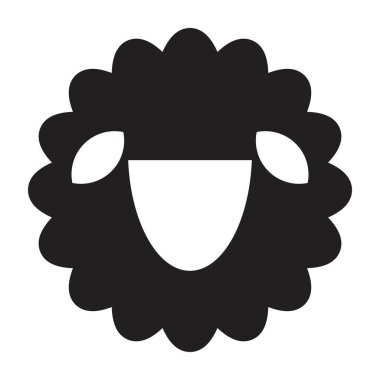 Koyun ikonu tasarım şablonu beyaz arkaplanda siyah renk izole işareti