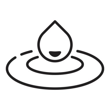 Beyaz arkaplanda izole edilmiş siyah renk işareti ile su ikonu vektör tasarım şablonu düşür