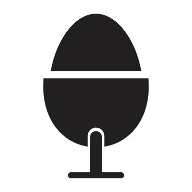 Kaynamış yumurta ikonu vektör tasarım şablonu siyah renk izole işareti beyaz arkaplan üzerinde