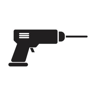 Beyaz arkaplanda siyah renk izole edilmiş sondaj simgesi tasarım şablonu