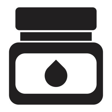 Krem Jar simge vektör tasarım şablonu beyaz arkaplanda siyah renk izole işareti