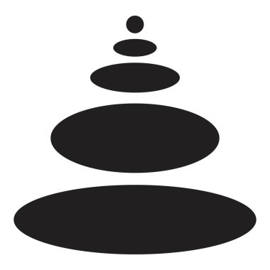 Beyaz arkaplanda siyah renk izole işareti ile spa ikon vektör tasarım şablonu için taşlar