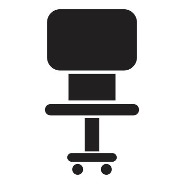 ofis sandalyesi ikon vektör tasarım şablonu beyaz arkaplanda siyah renk izole işareti