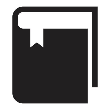 kitap simgesi vektör tasarım şablonu beyaz arkaplanda siyah renk izole işareti