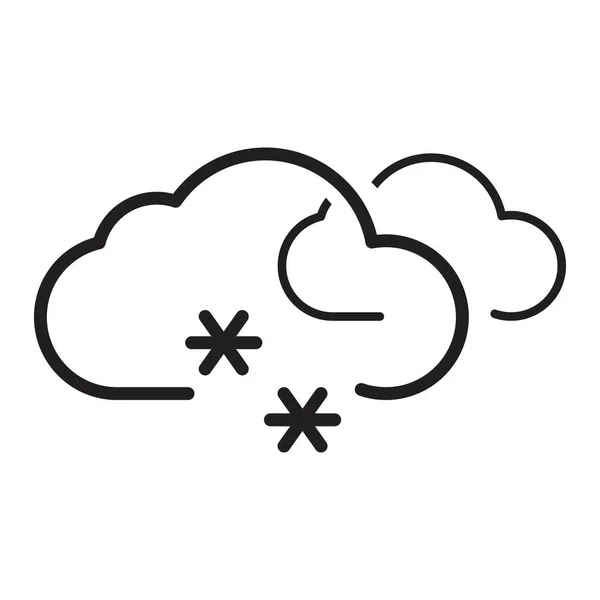 Wolke Mit Schnee Symbol Vektor Design Vorlage Schwarzer Farbe Isolierte — Stockvektor